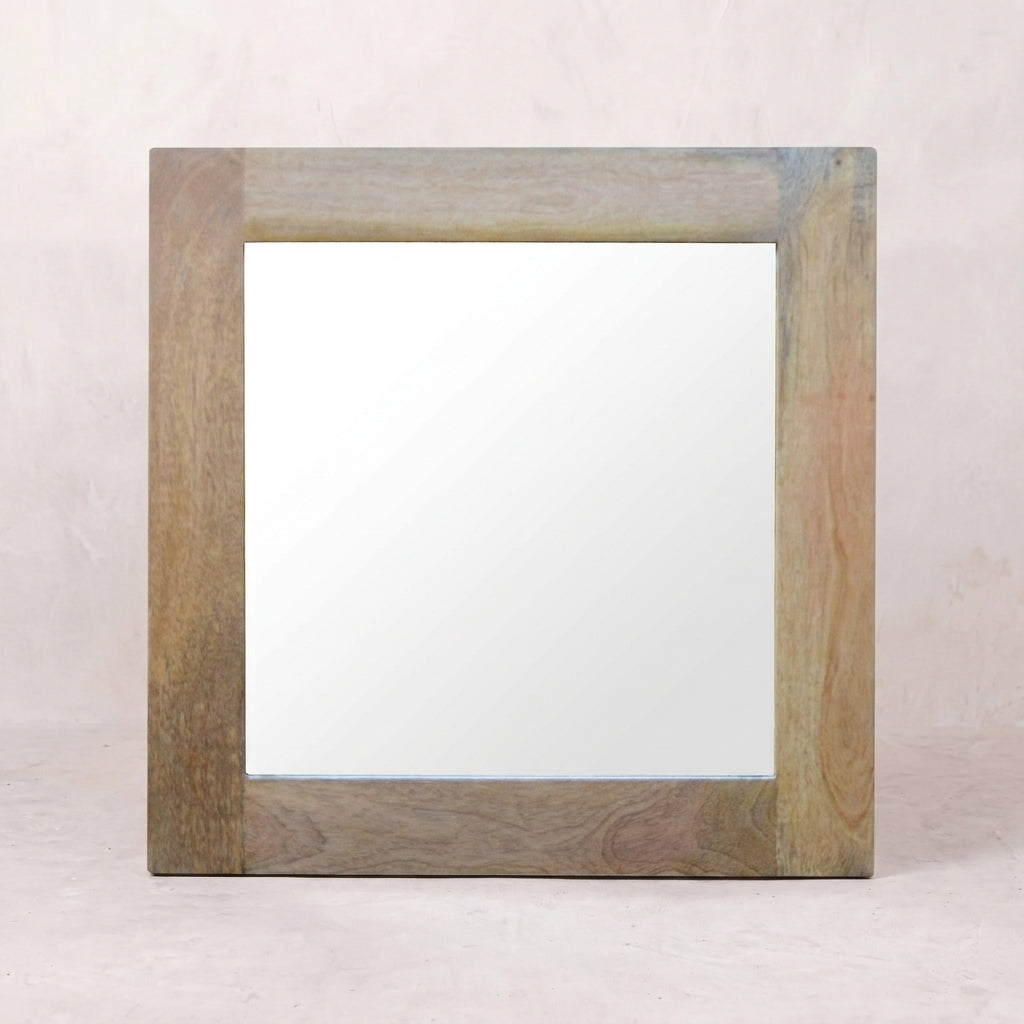 Square Wooden Frame with Mirror
