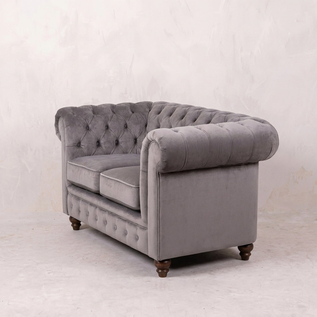 Grey Velvet Chesterfield Sofa