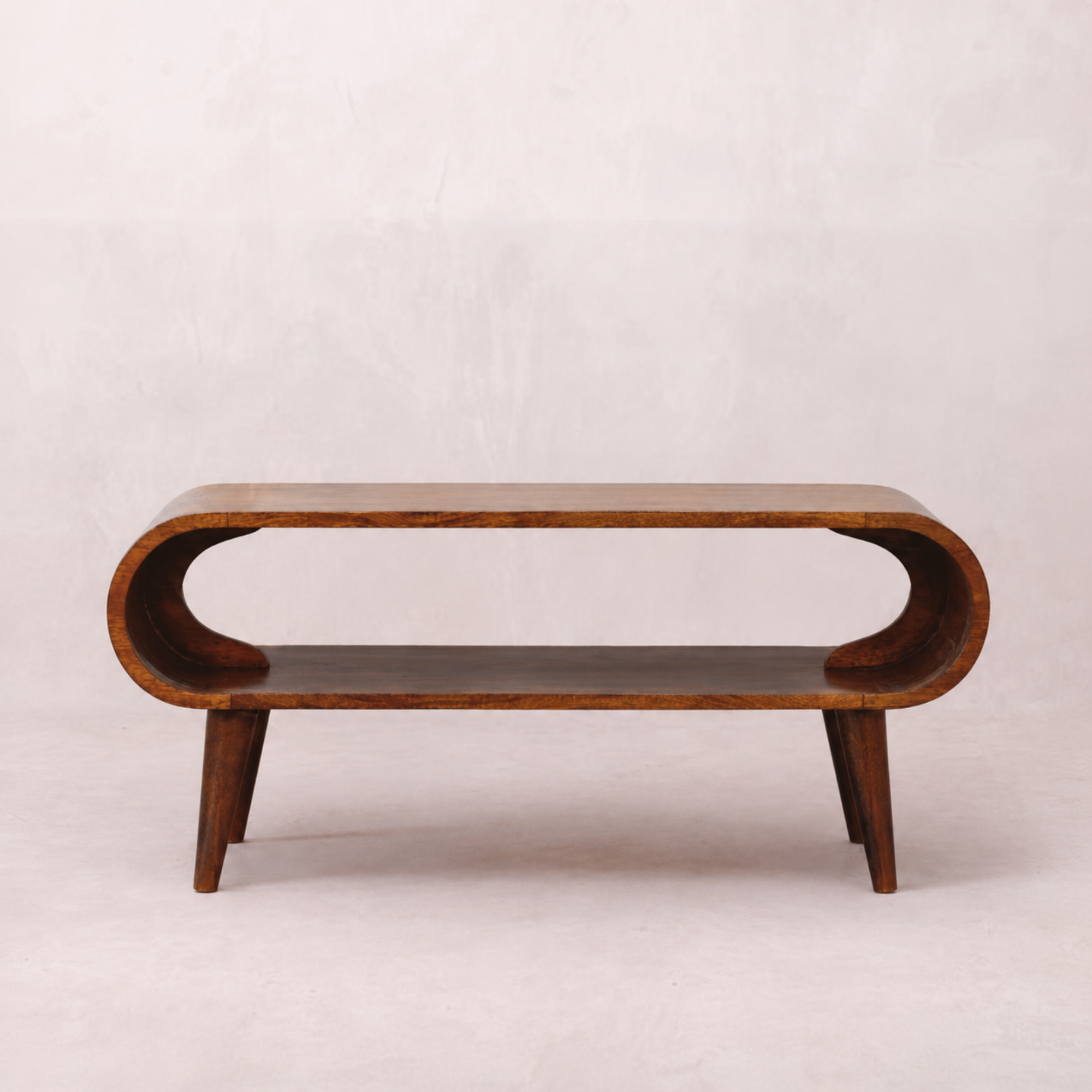 Amaya Solid Mango Wood Coffee Table in Chestnut Finish