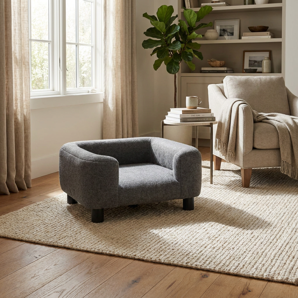 Mini Battleship Tweed Pet Sofa Bed
