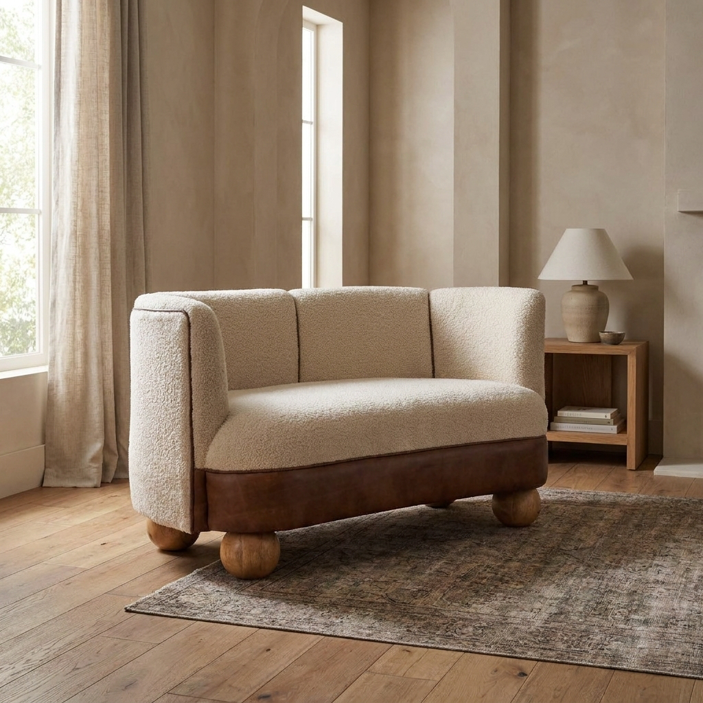 Boucle Cream Buffalo Small Sofa