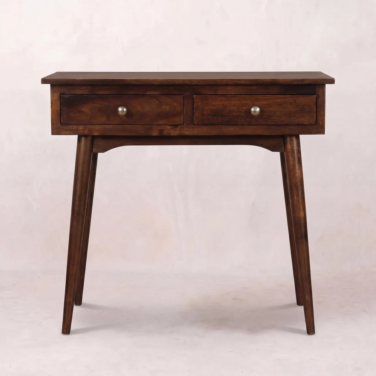 California Walnut Hallway 2 Drawer Console Table