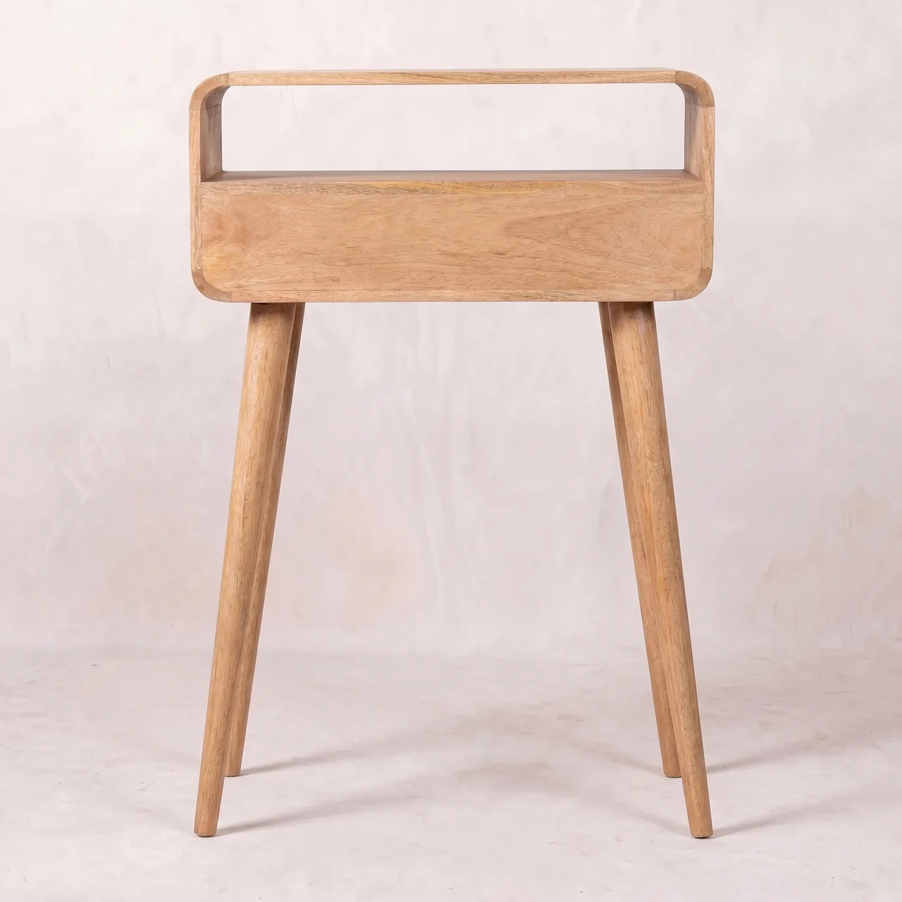Mini Curved Oak-ish Console Table