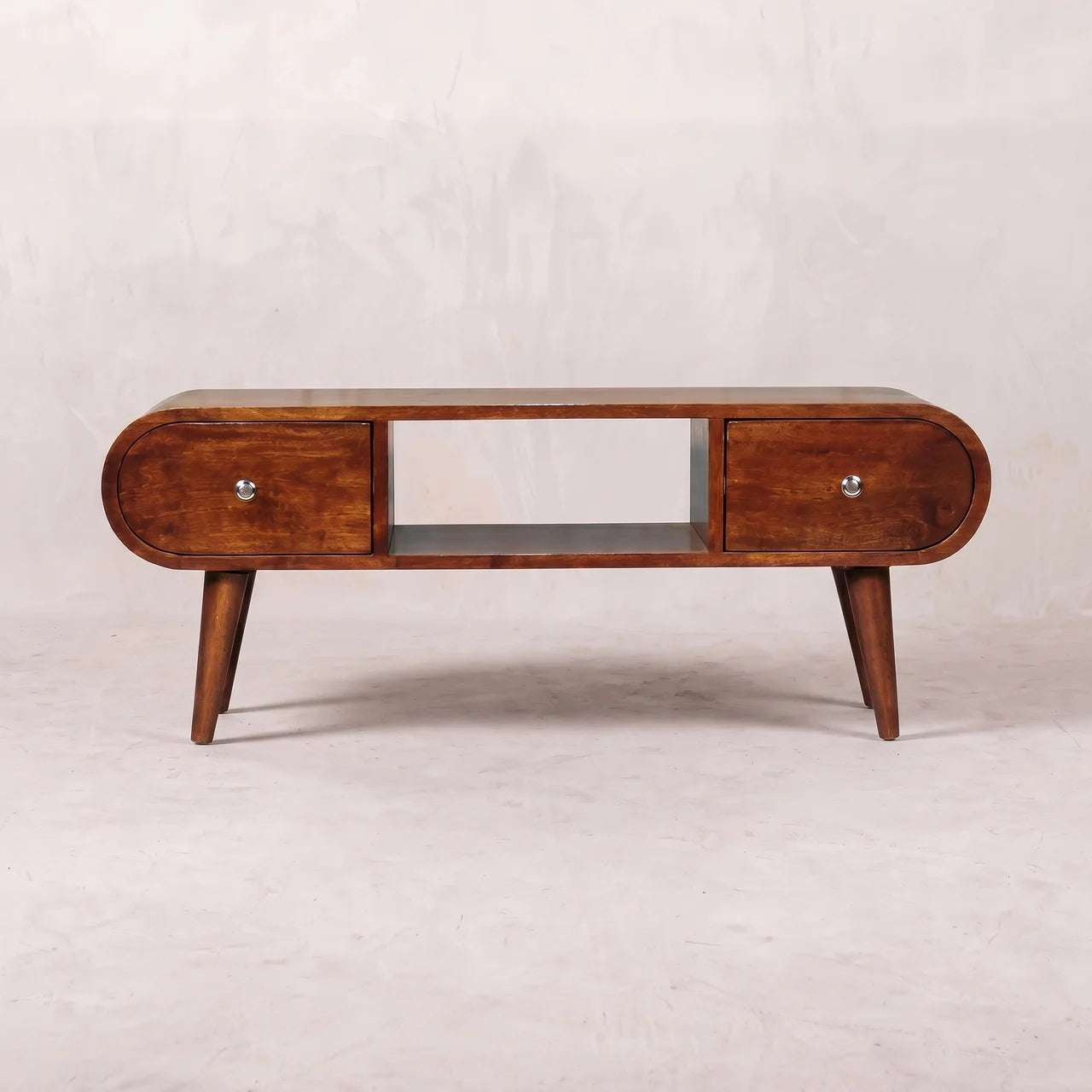 Chestnut Circular TV Unit