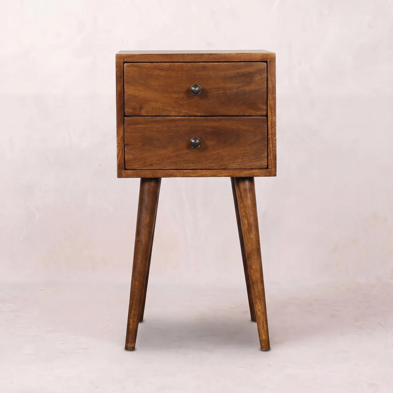 Mini 2 Drawer Chestnut nightstand