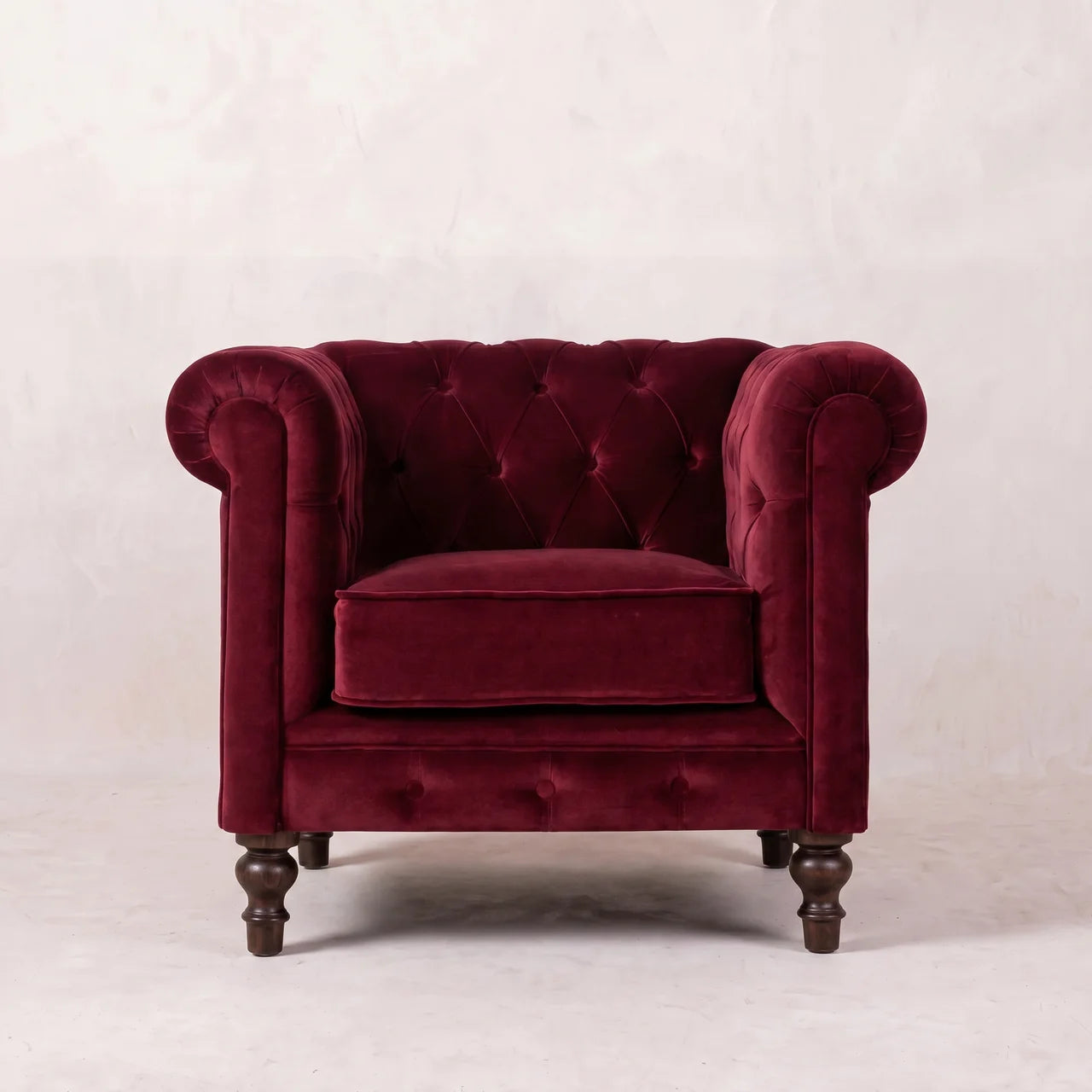 Wine Red Chesterfield Armchair