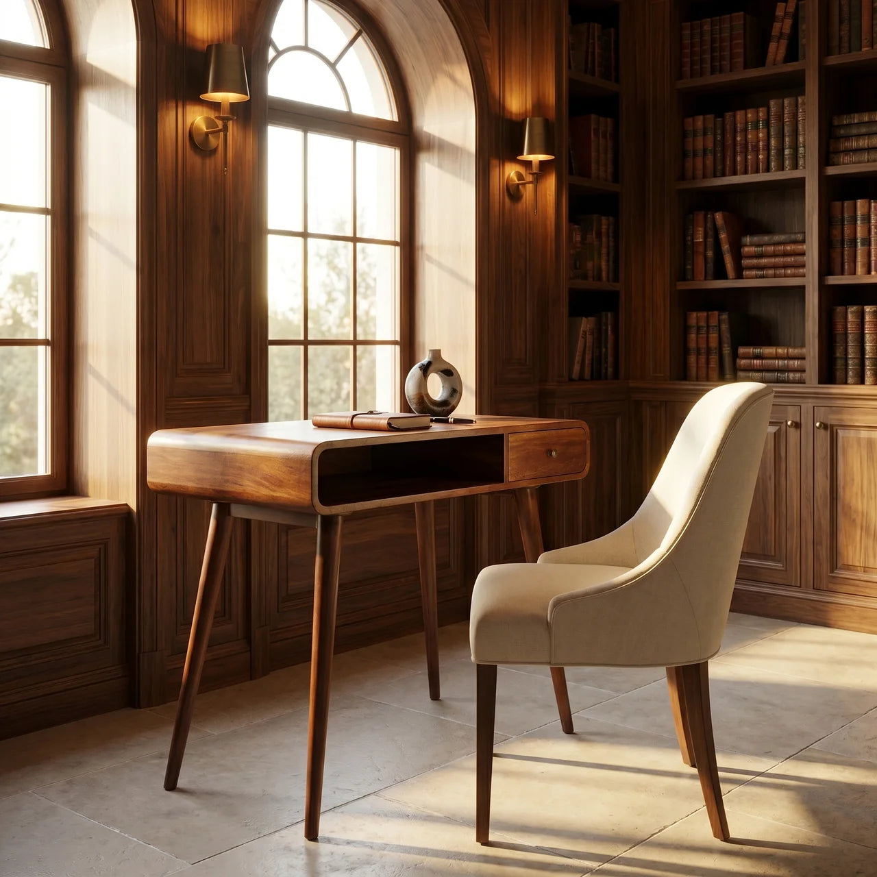 Curved Chestnut Writing Desk