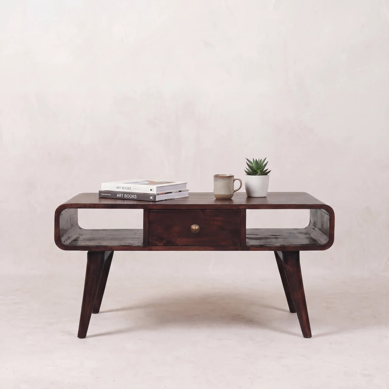 Curved California Walnut Coffee Table
