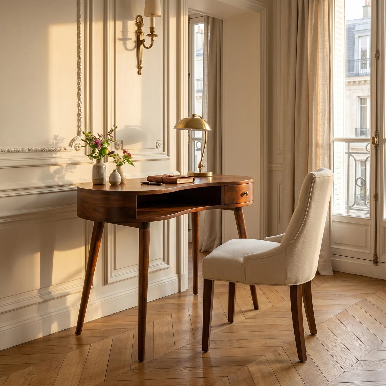 Chestnut Rounded Writing Desk