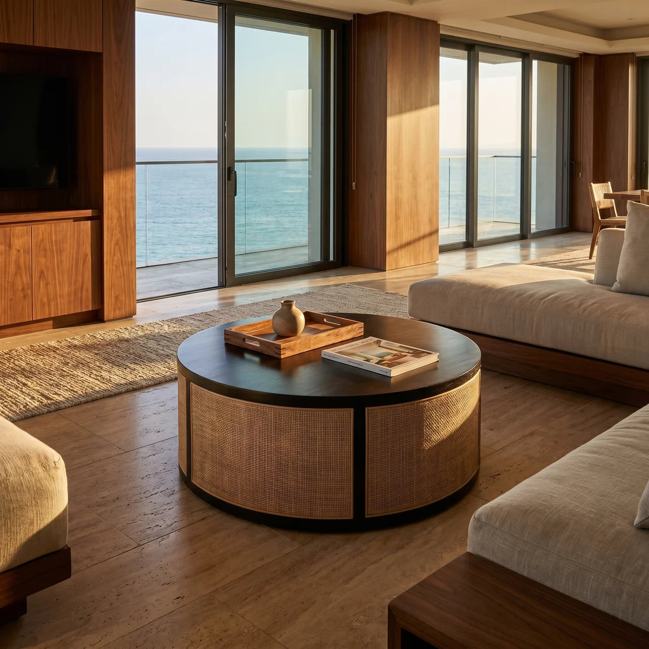 Monaco Round Rattan Centerpiece