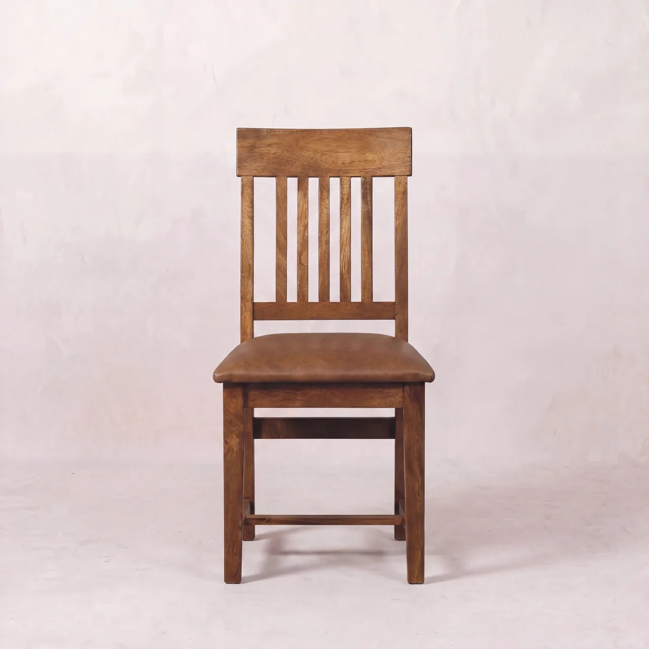 Leather Slatted Dining Chair
