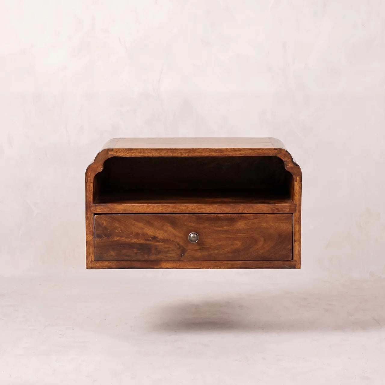 Avora Floating Chestnut Solid Mango Wood Nightstand