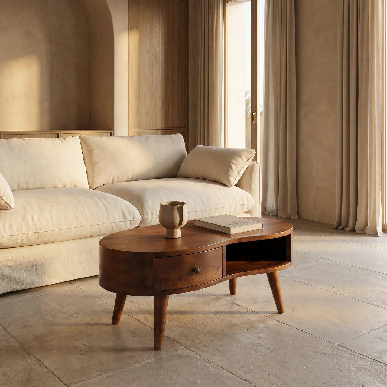 Mini Chesnut Wave Coffee Table