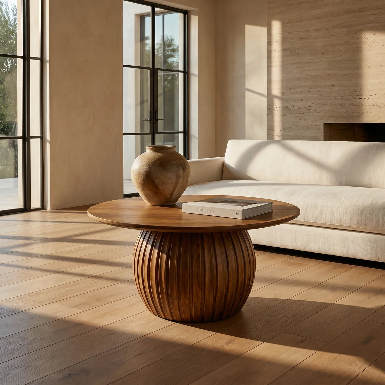 Round Fluted Coffee Table