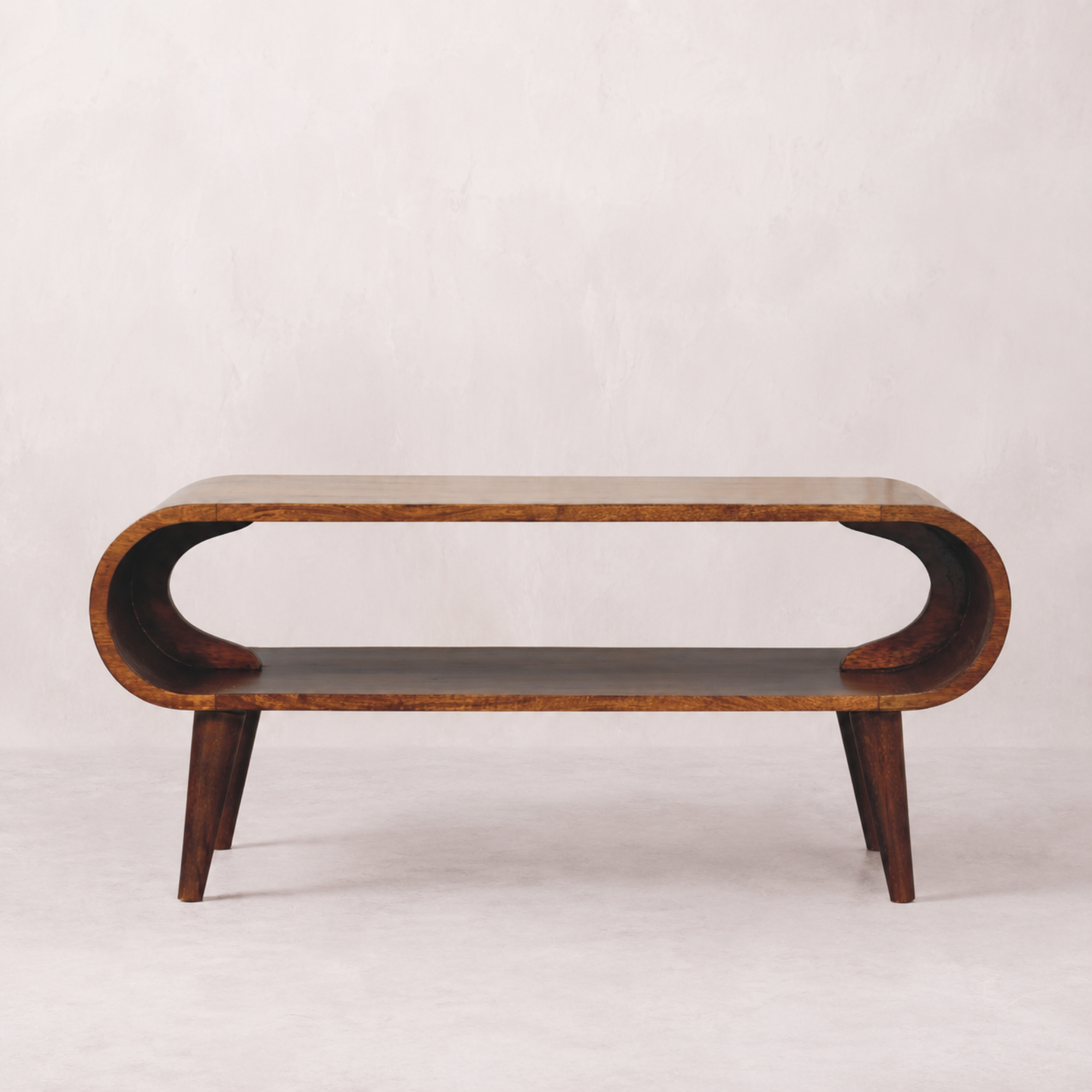 Amaya Solid Mango Wood Coffee Table in Chestnut Finish