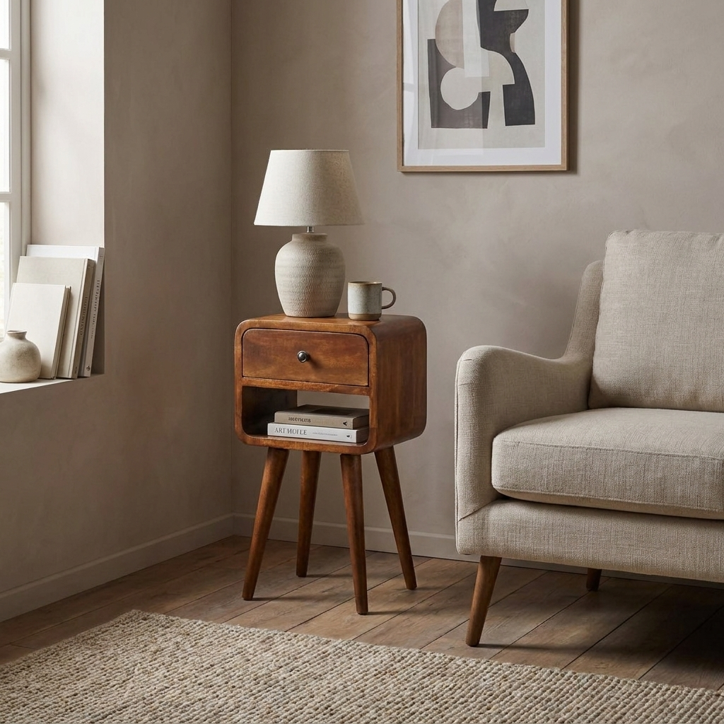 Mini Chestnut Curve Lower nightstand
