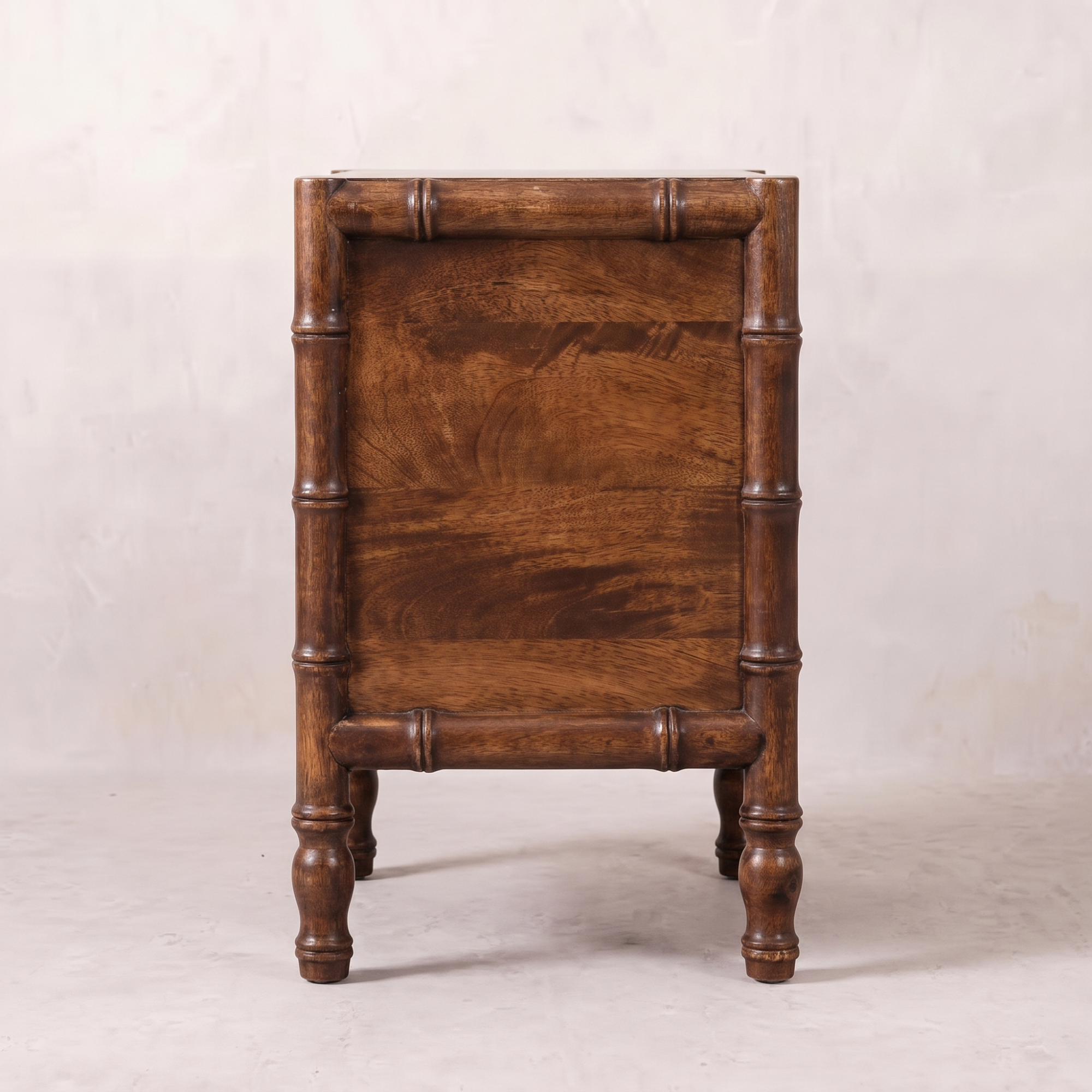 Bamboo Frame Nightstand in Roasted Almond