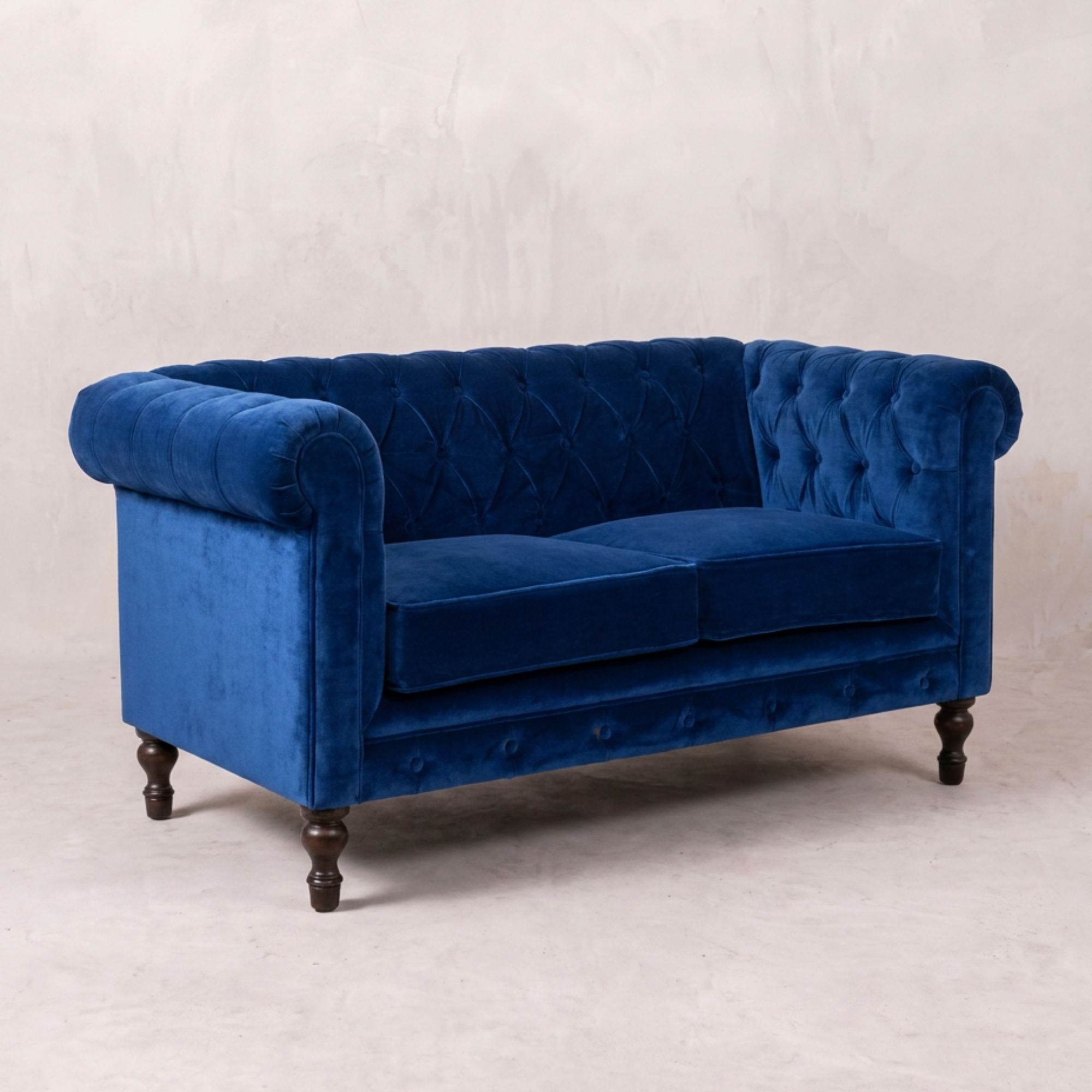 Royal Blue Velvet Chesterfield Sofa
