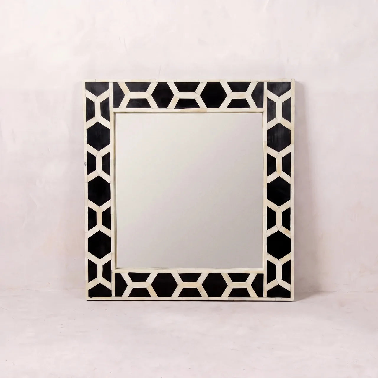 Square Bone Inlay Mirror Frame