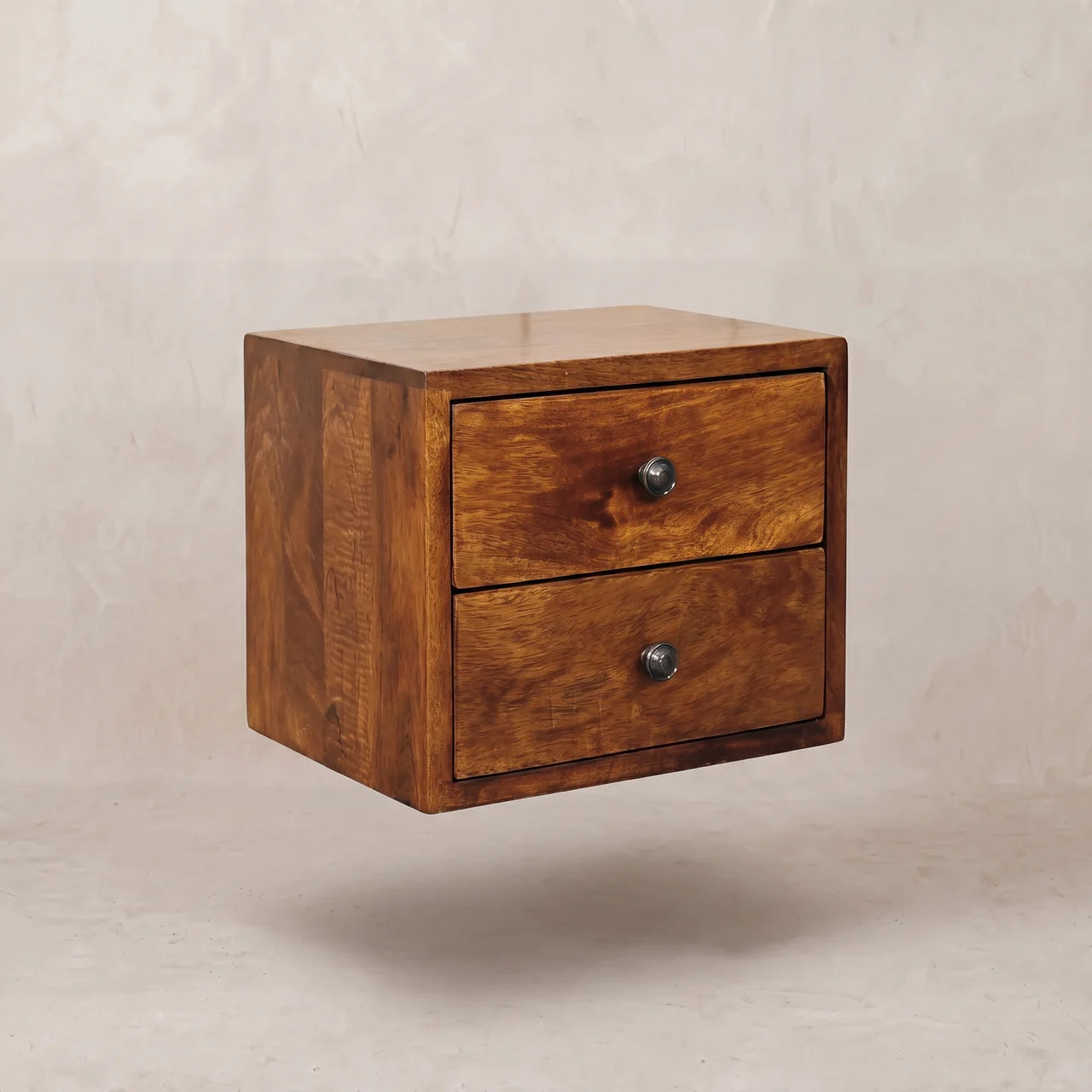 Solis 2-Drawer Chestnut Wall Mounted Nightstand