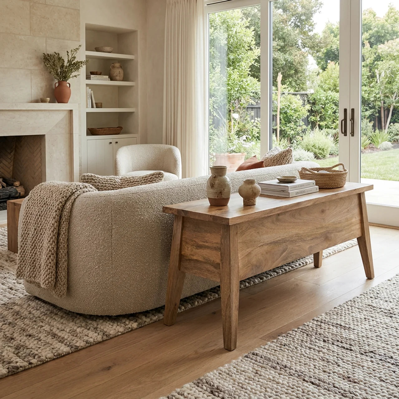 Solid Wood Lid Up Storage Bench