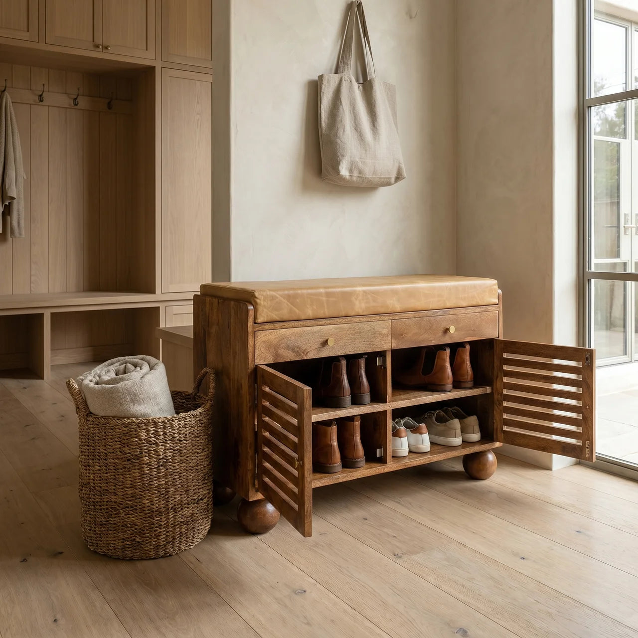 Bola Shoe Storage Bench