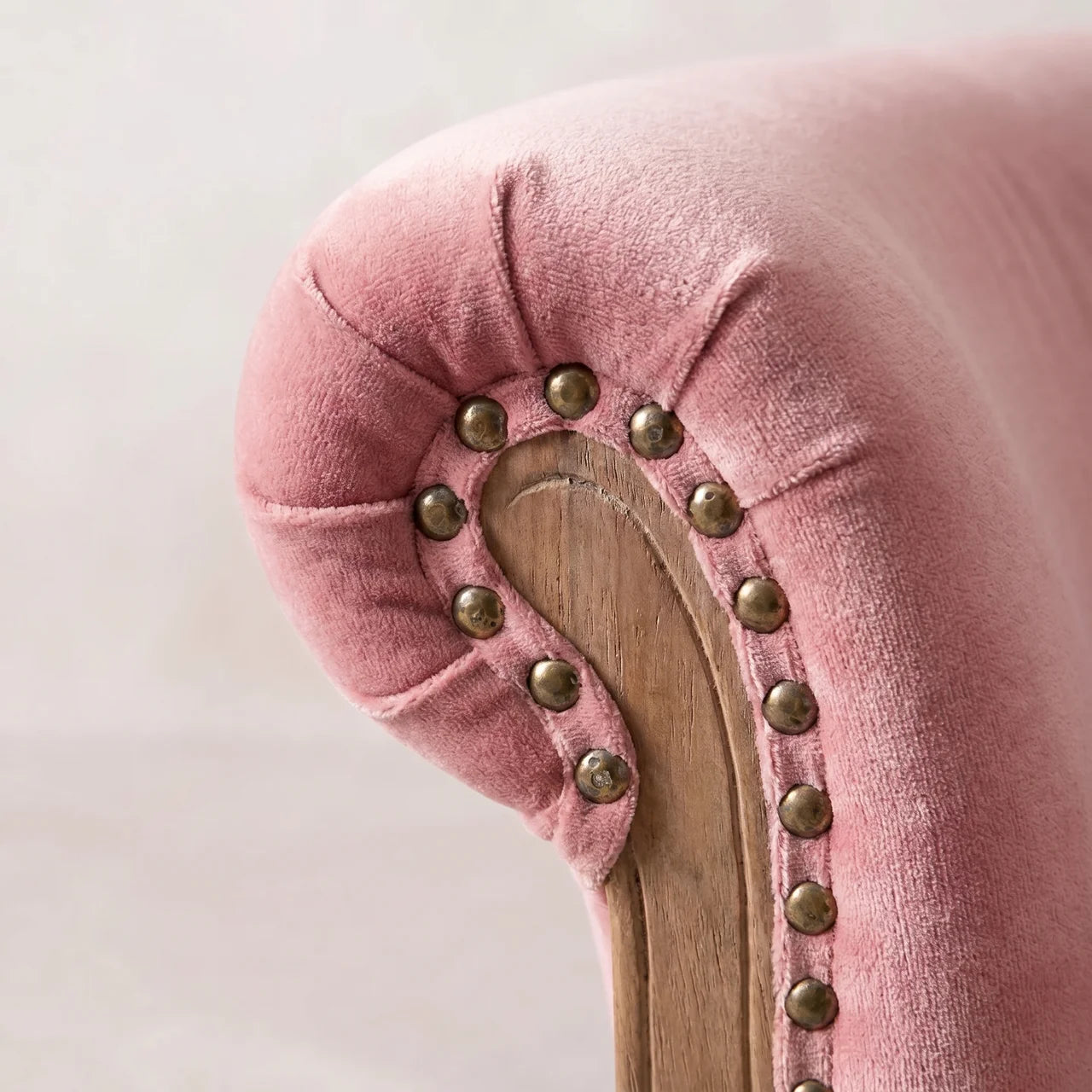 Pink Velvet Studded Chair
