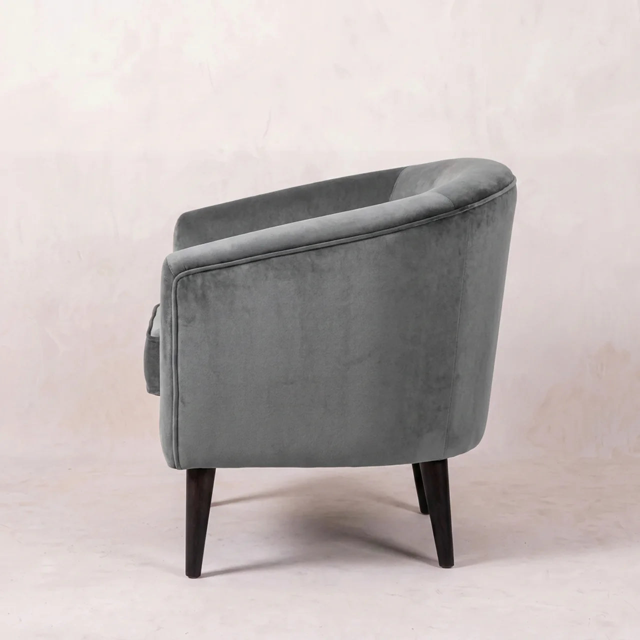 Grey Velvet Nordic Style Armchair