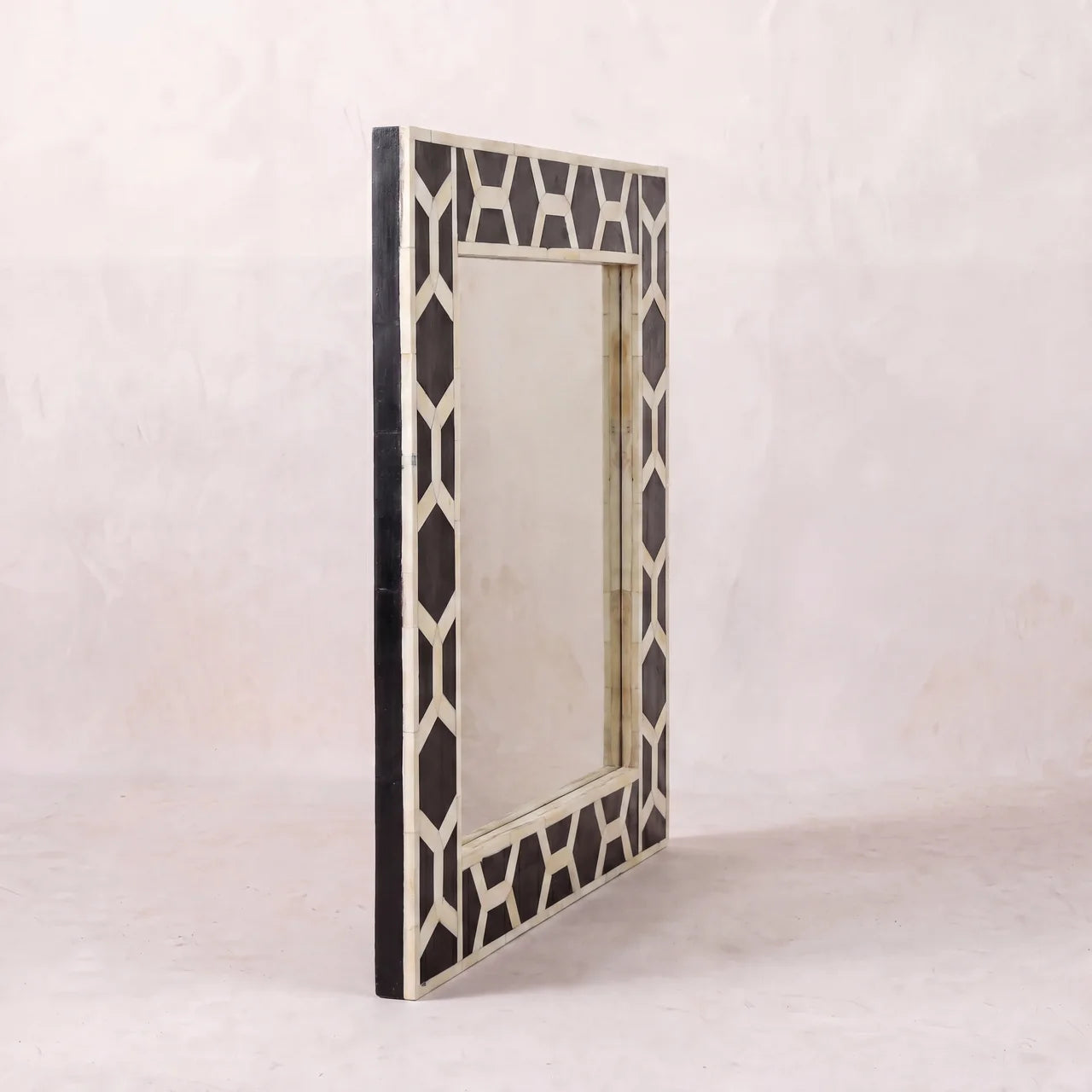 Square Bone Inlay Mirror Frame