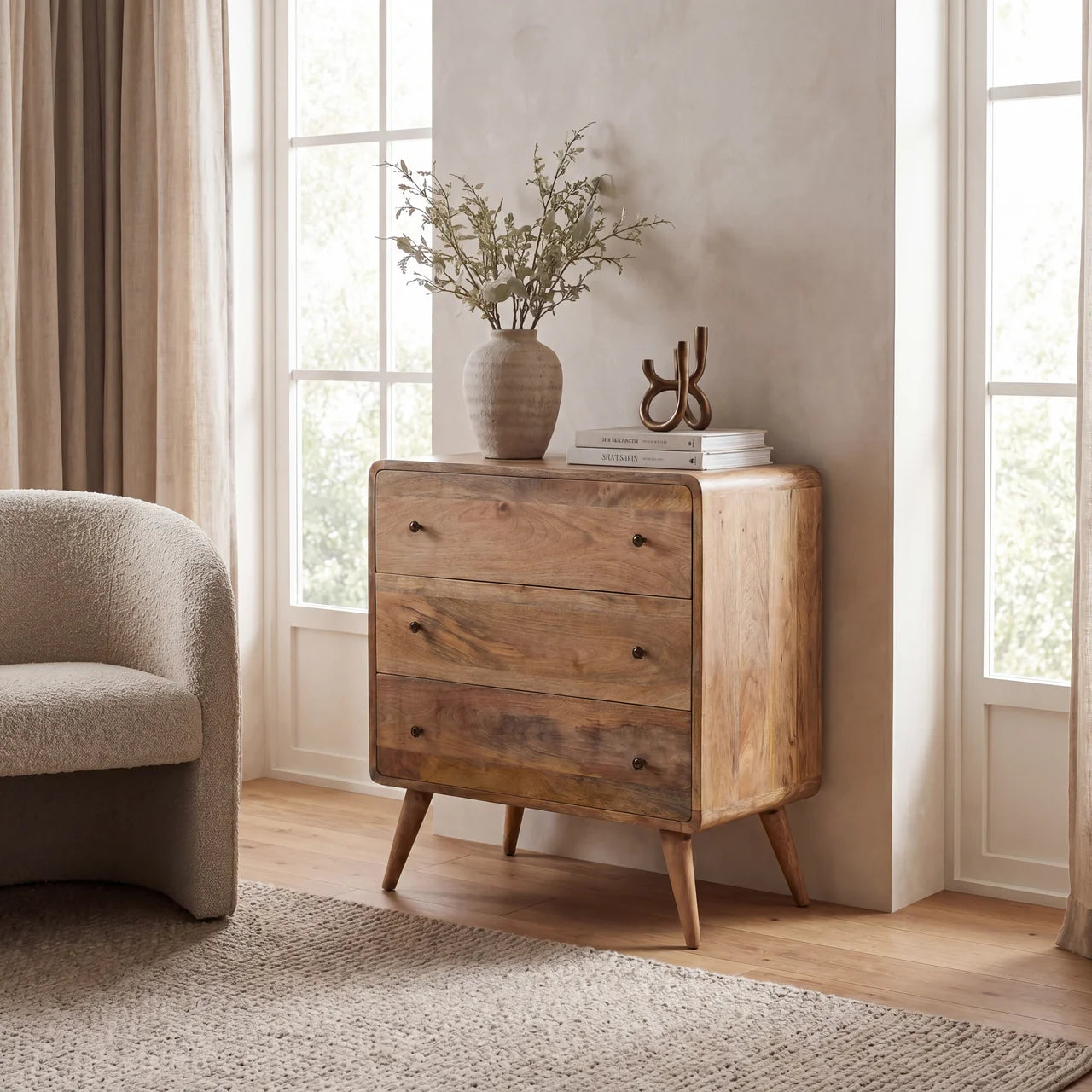 Curved Oak-ish Chest
