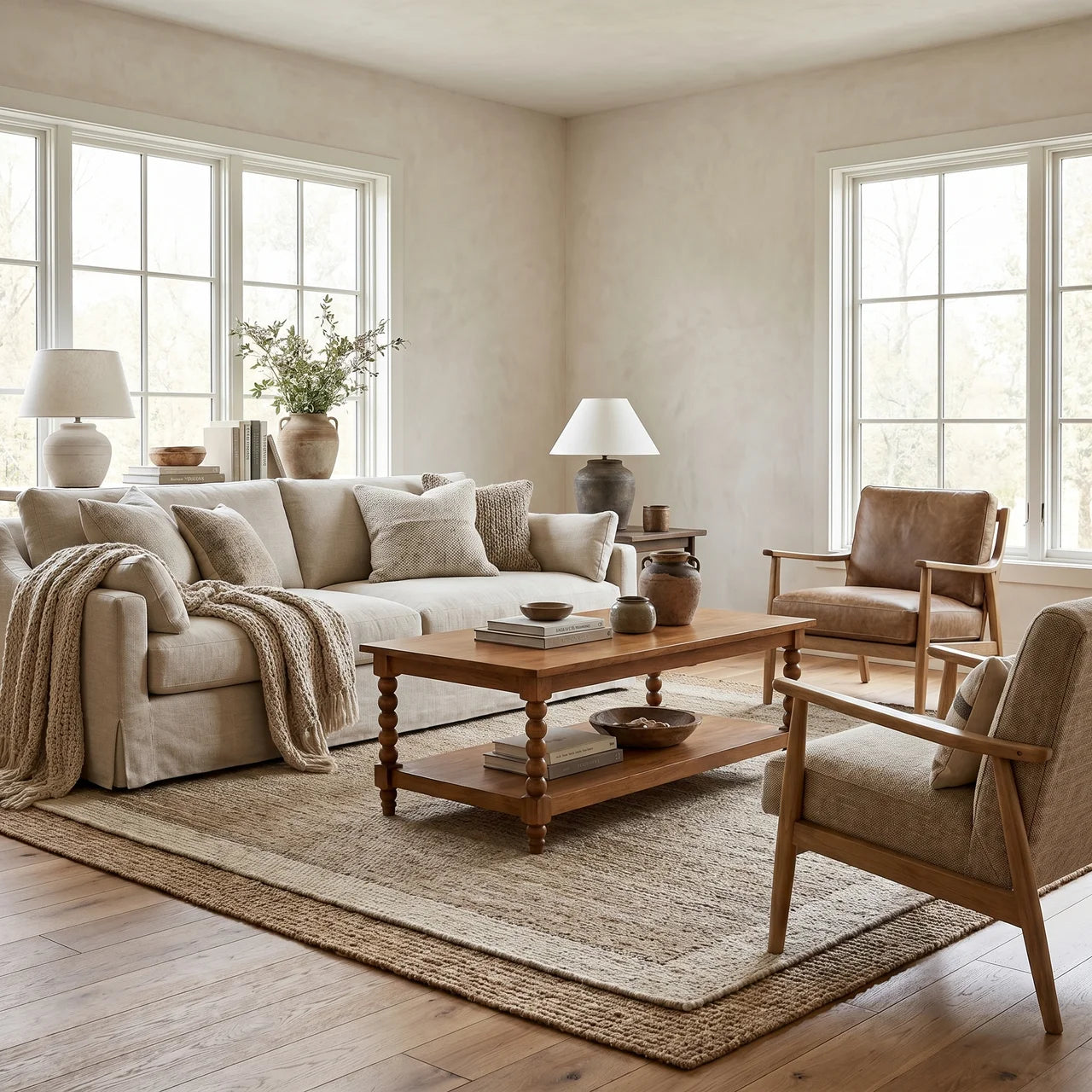 Spindle Coffee Table with Open Shelf