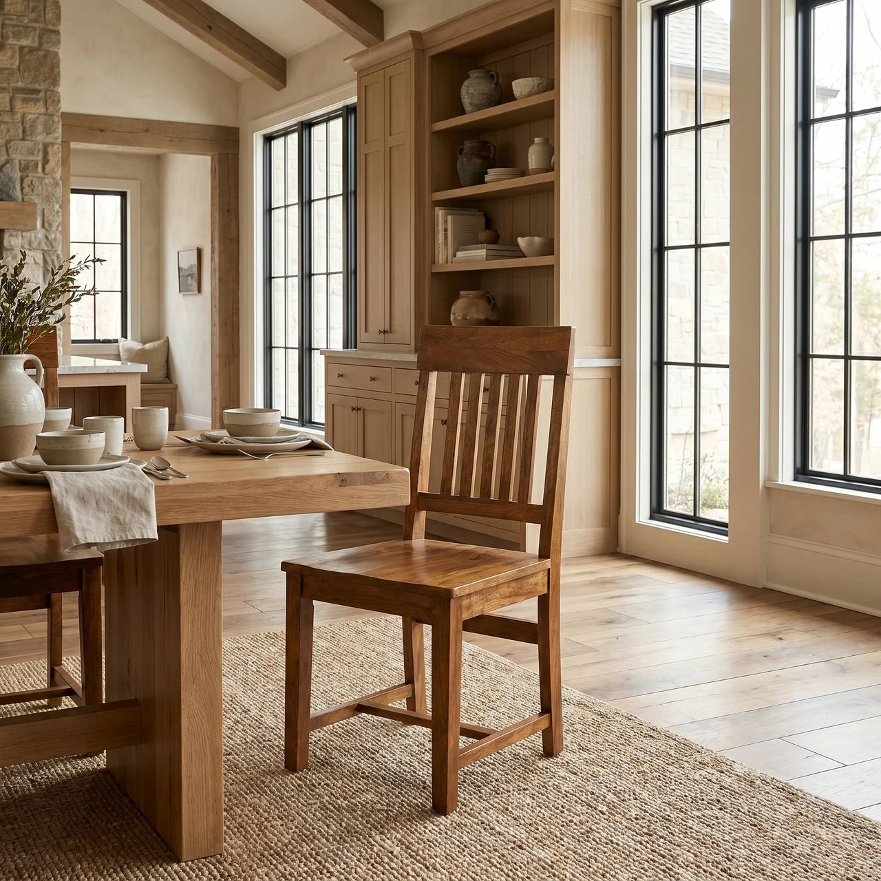 Slatted Back Dining Chair