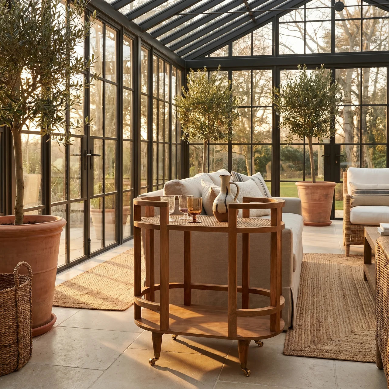 Saffron Rattan Butler Table
