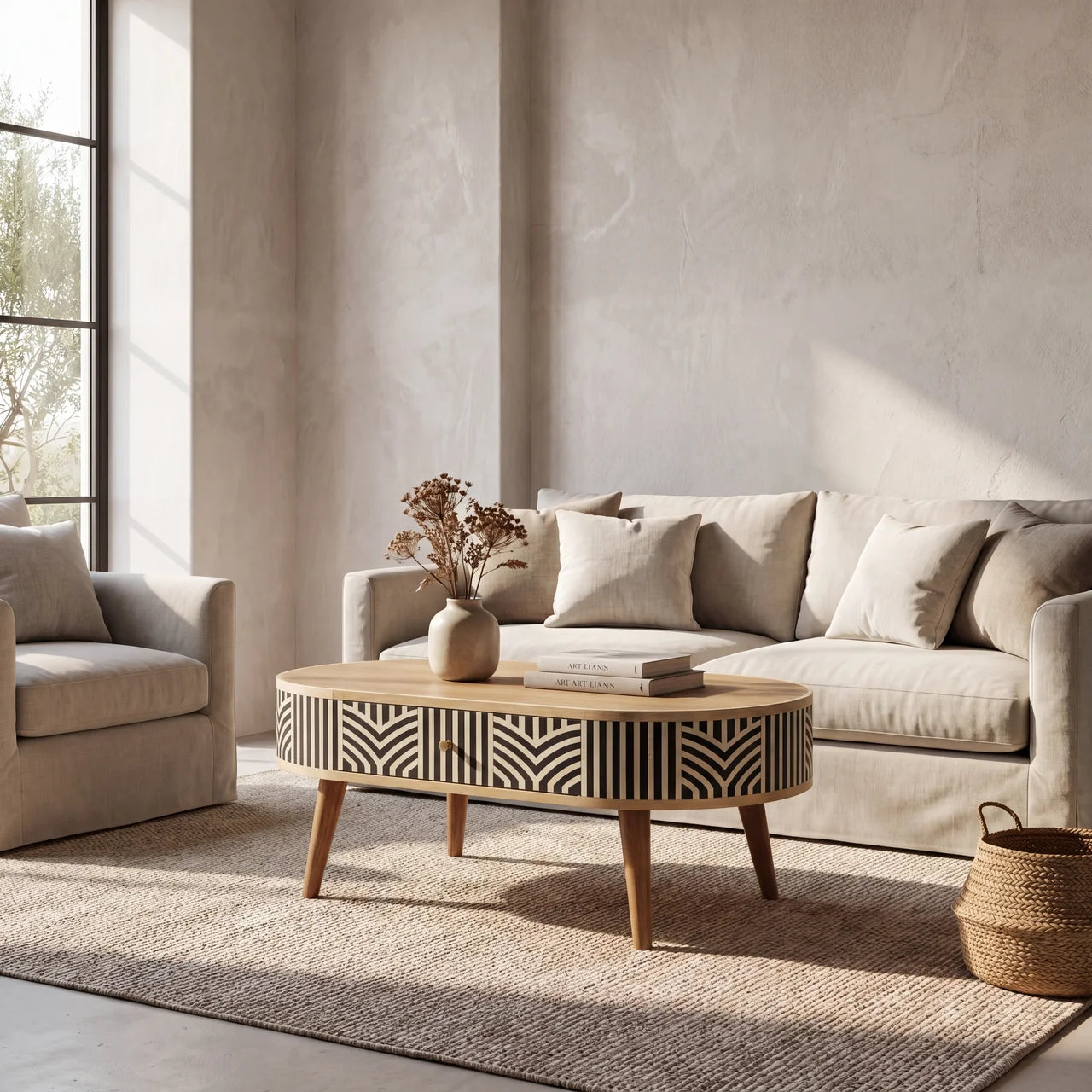 Edessa Bone Inlay Coffee Table