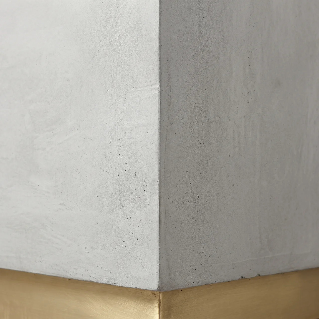 Cement Footstool with Gold Base