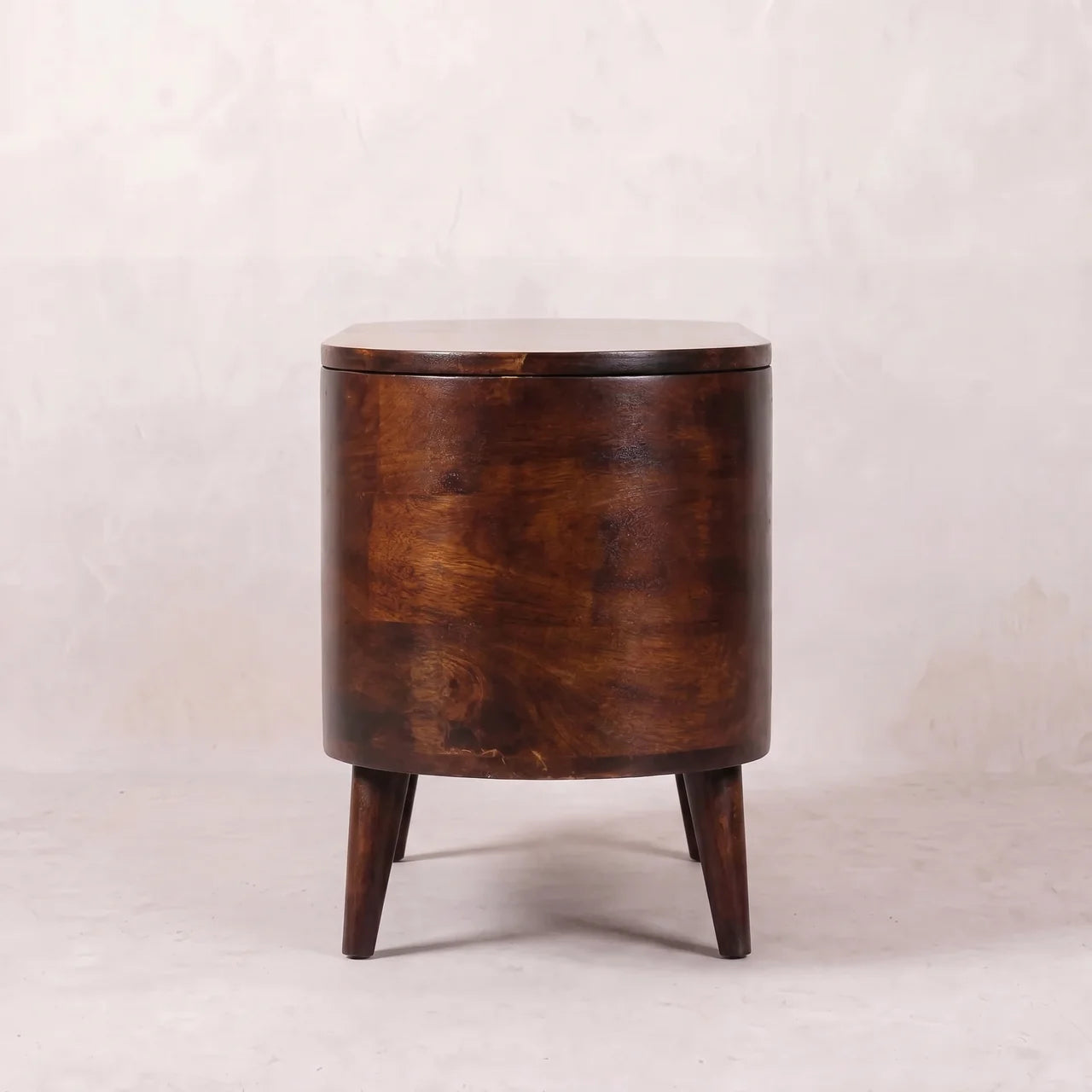 Light Walnut Rounded Lid-up Blanket Box