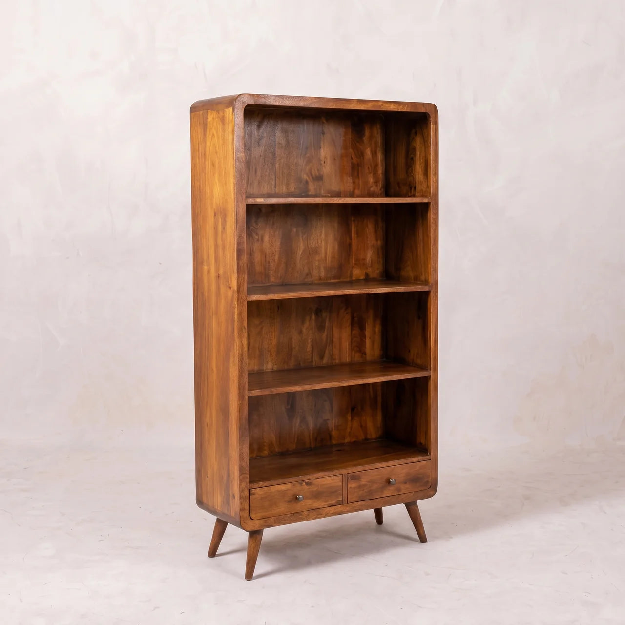 Curved Chestnut Bookcase
