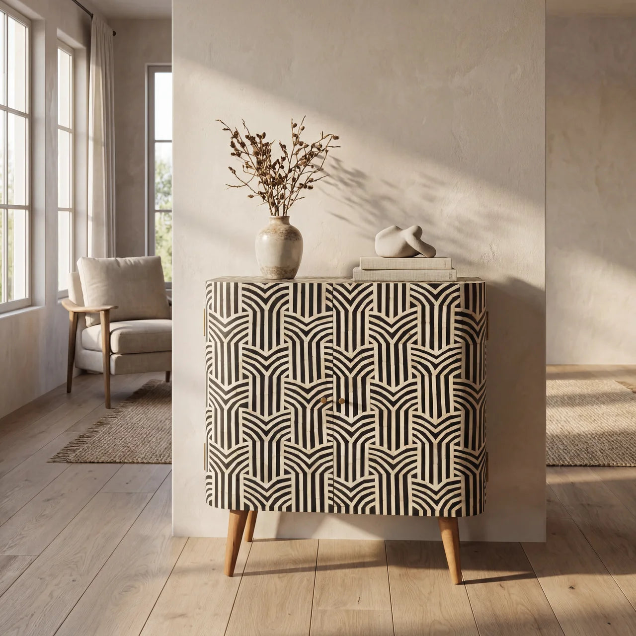 Edessa Bone Inlay Cabinet
