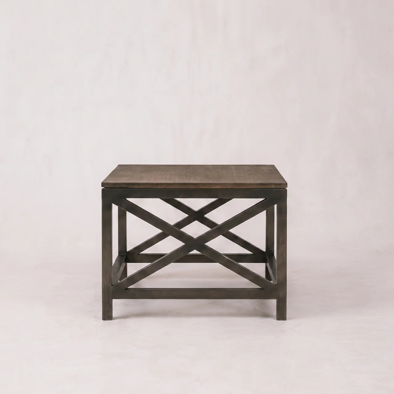 Industrial Cross Metal Oatmeal Coffee Table