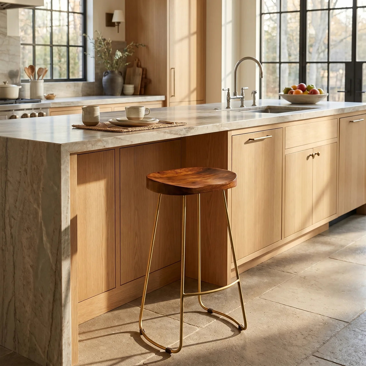 Gold Iron Bar Stool