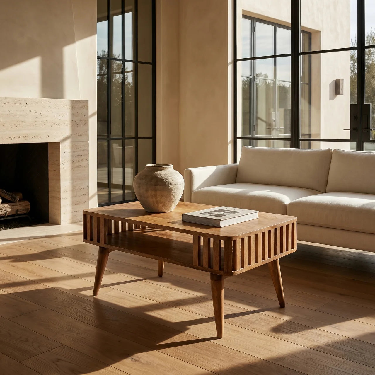 Slatted Oak-ish Coffee Table