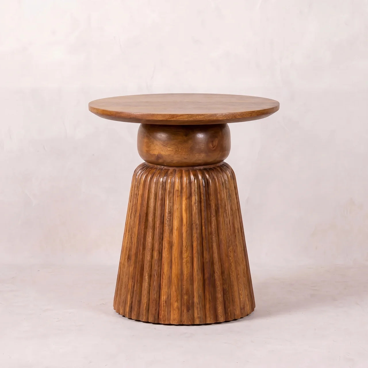 Amber Oak Round Side Table